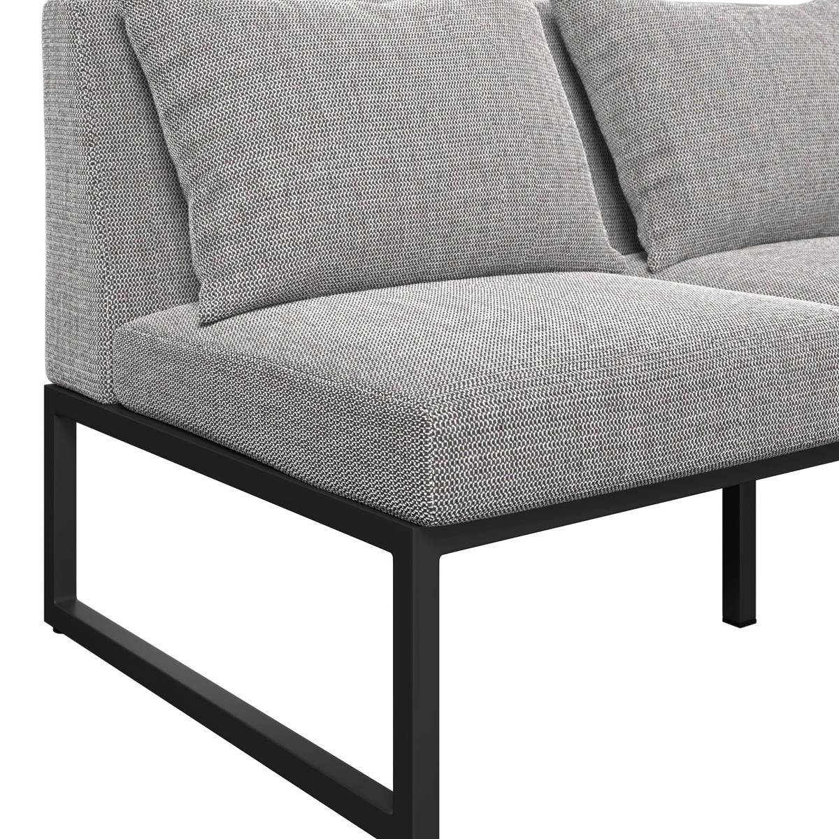 LOUNGEGARNITUR 4-teilig   210/80/86 cm Aluminium  - Anthrazit/Grau, LIFESTYLE, Stein/Textil (210/80/86cm) - Ambia Garden