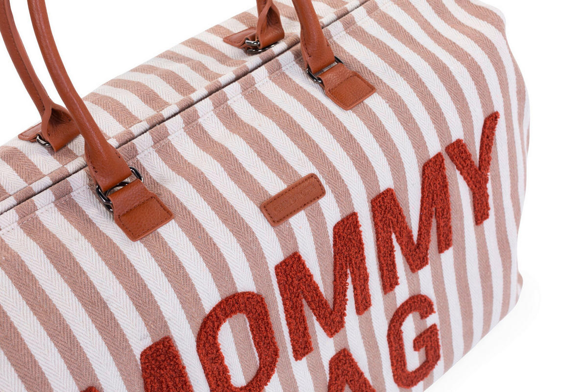 WICKELTASCHE Mommy Bag Terracotta Nude Streifen  - Beige/Terracotta, KONVENTIONELL, Kunststoff/Textil (55/30/40cm) - Childhome