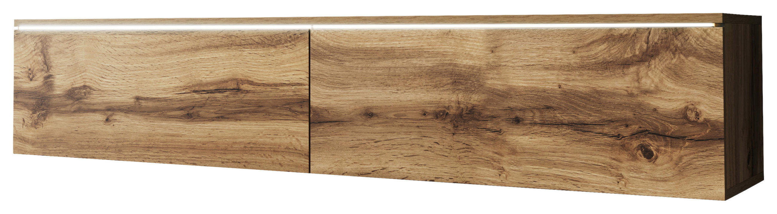 LOWBOARD Vera in 140/30/33 cm - Eiche Wotan/Grau, LIFESTYLE, Holzwerkstoff/Kunststoff (140/30/33cm) - P & B