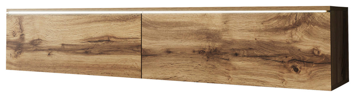 LOWBOARD Vera  in 140/30/33 cm  - Eiche Wotan/Grau, Lifestyle, Holzwerkstoff/Kunststoff (140/30/33cm) - P & B