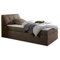 BOXSPRINGBETT 120/200 cm  in Dunkelbraun  - Dunkelbraun/Silberfarben, Design, Kunststoff/Textil (120/200cm) - Esposa