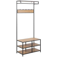 PREDSOBLJE  crna, divlji hrast  - crna/divlji hrast, Trend, drvni materijal/metal (77/185/40cm) - MID.YOU