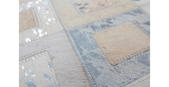 FLACHWEBETEPPICH 80/150 cm Spark 110 Grau/Silber Grau, Silberfarben  - Silberfarben/Grau, Basics, Leder/Textil (80/150cm) - Novel