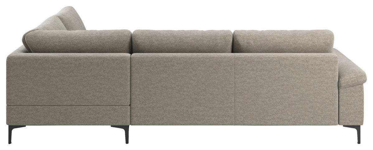 ECKSOFA  in Flachgewebe Taupe  220/280 cm  - Taupe/Schwarz, Design, Textil/Metall (220/280cm) - Pure Home Lifestyle