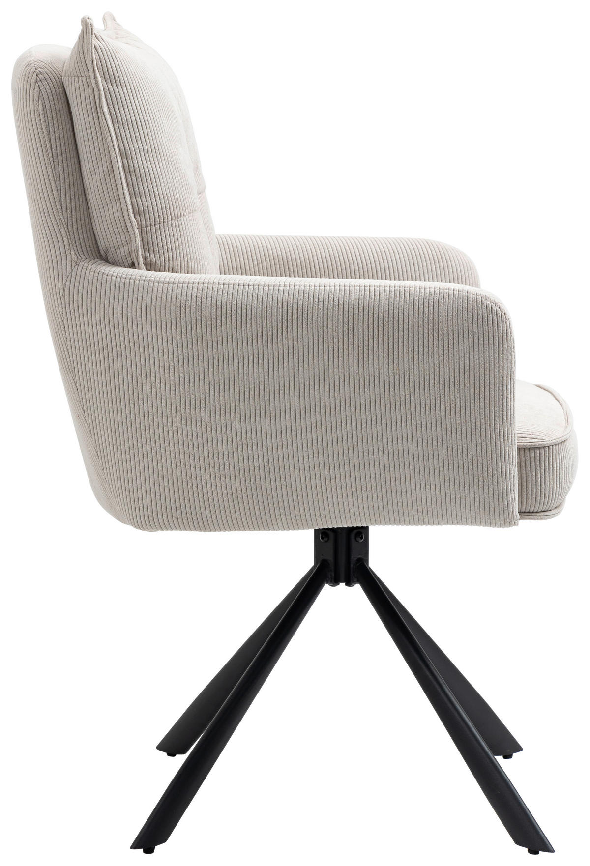 ARMLEHNSTUHL  in Eisen Cord  - Beige, Design, Textil/Metall (60/95/67cm) - Novel