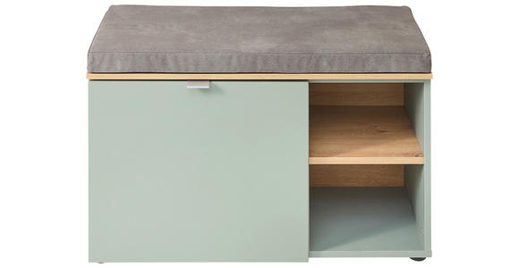 GARDEROBENBANK Bari in 78/50/38 cm - Salbeigrün/Silberfarben, Design, Holzwerkstoff/Kunststoff (78/50/38cm) - Xora
