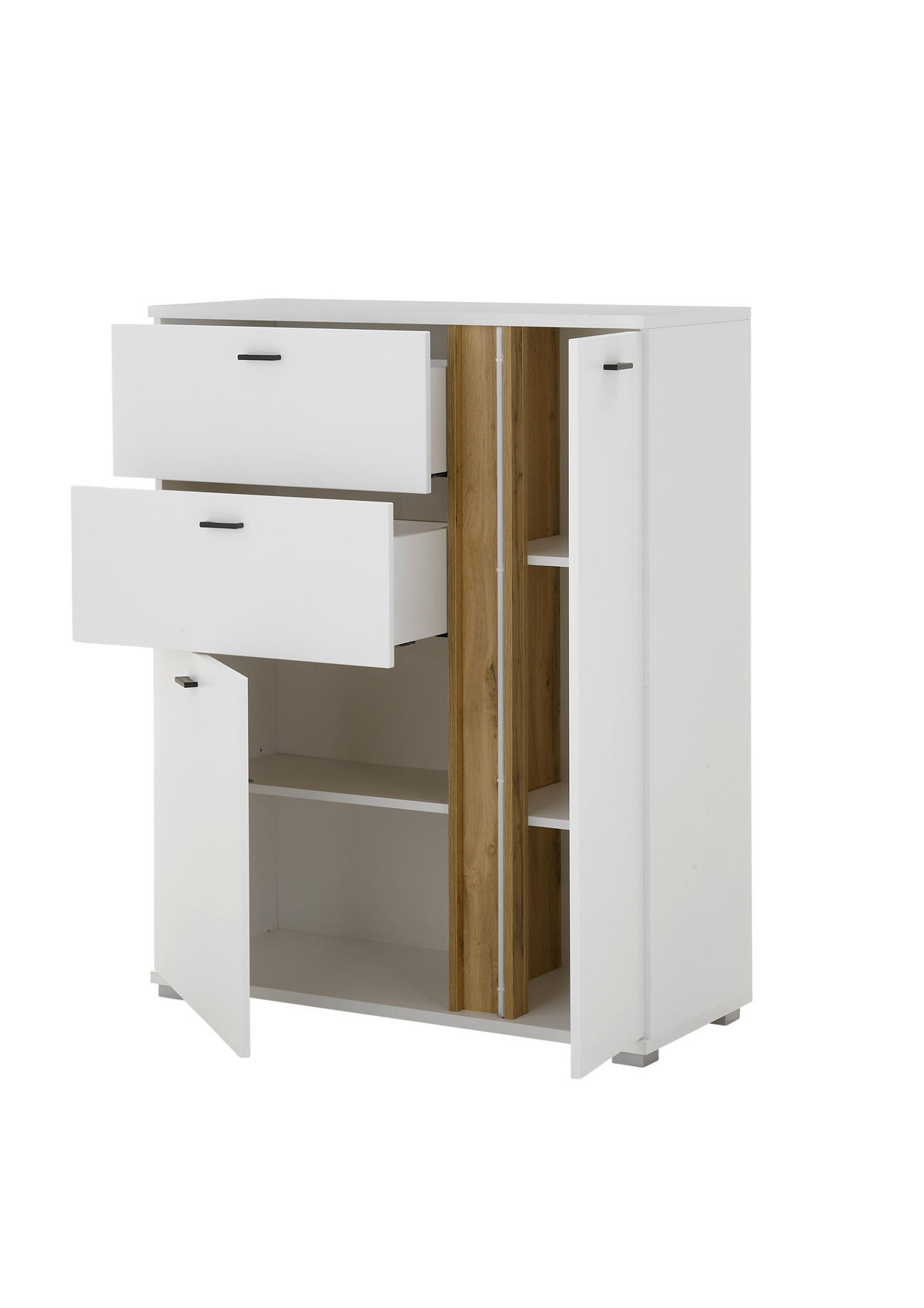 HIGHBOARD  in 100/125/42 cm  - Silberfarben/Eiche Wotan, Design, Holzwerkstoff/Kunststoff (100/125/42cm) - MID.YOU