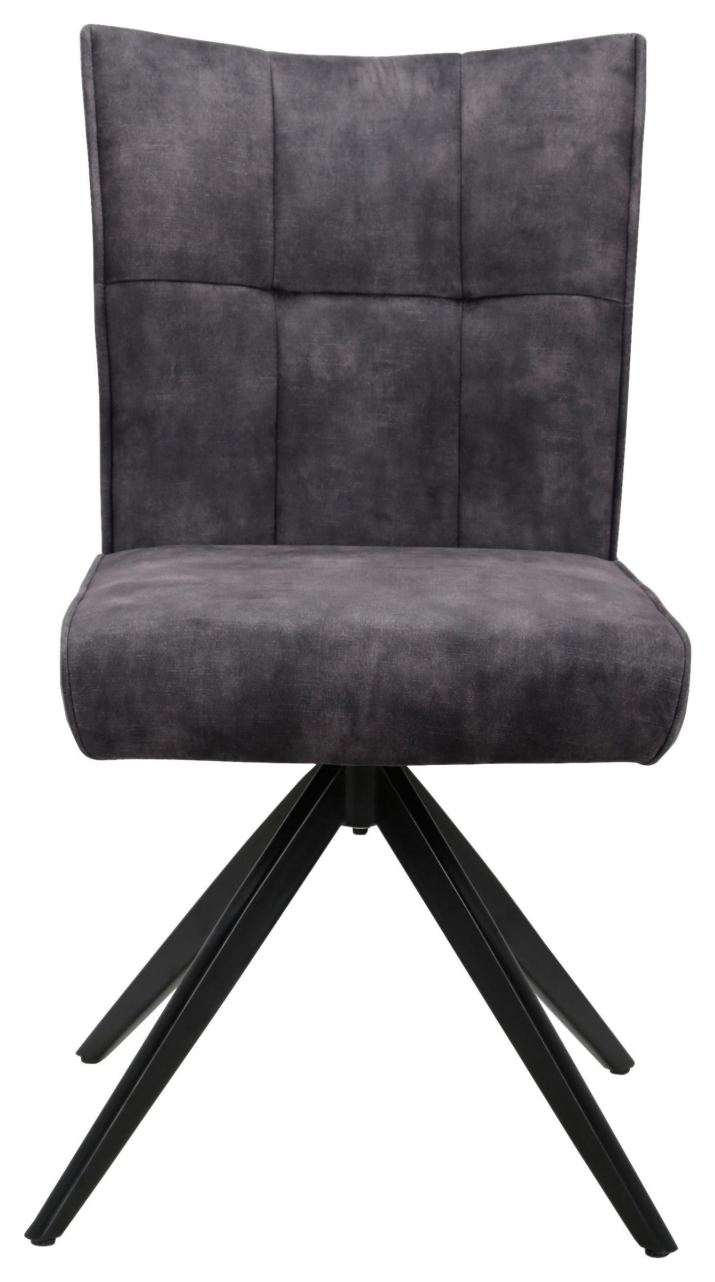 STUHL - Dunkelgrau/Schwarz, Design, Textil/Metall (47/92/66cm) - Hom`in