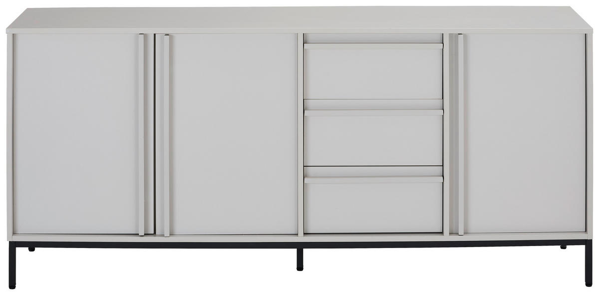 SIDEBOARD WABI 180/81/40 cm 3 låda(or)  - ljusgrå/grå, Design, metall/trämaterial (180/81/40cm) - Xora