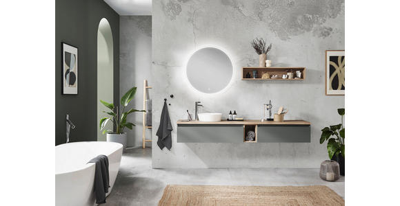 BADEZIMMERSPIEGEL 80/80/3 cm - Silberfarben, Design, Glas (80/80/3cm) - Novel