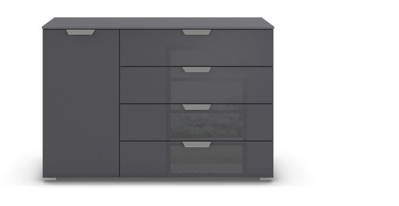 KOMMODE  in 120/81/42 cm  - Chromfarben/Dunkelgrau, Design, Glas/Holzwerkstoff (120/81/42cm) - Carryhome