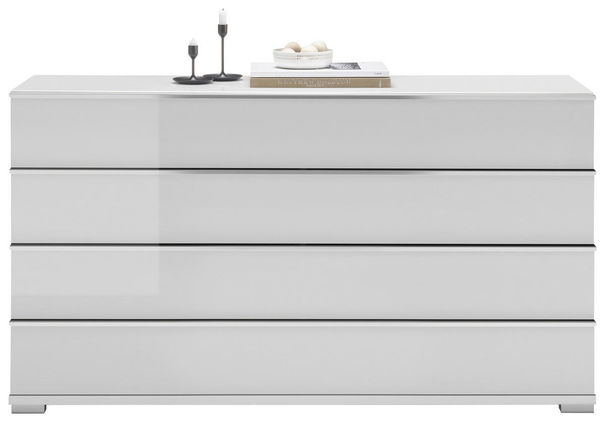 SIDEBOARD  in 149/82/42 cm  - Chromfarben/Weiß, Design, Glas/Holzwerkstoff (149/82/42cm) - Musterring