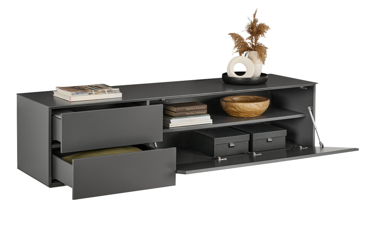 LOWBOARD  in 181/44/50 cm  - Anthrazit, Design, Holzwerkstoff (181/44/50cm) - Dieter Knoll