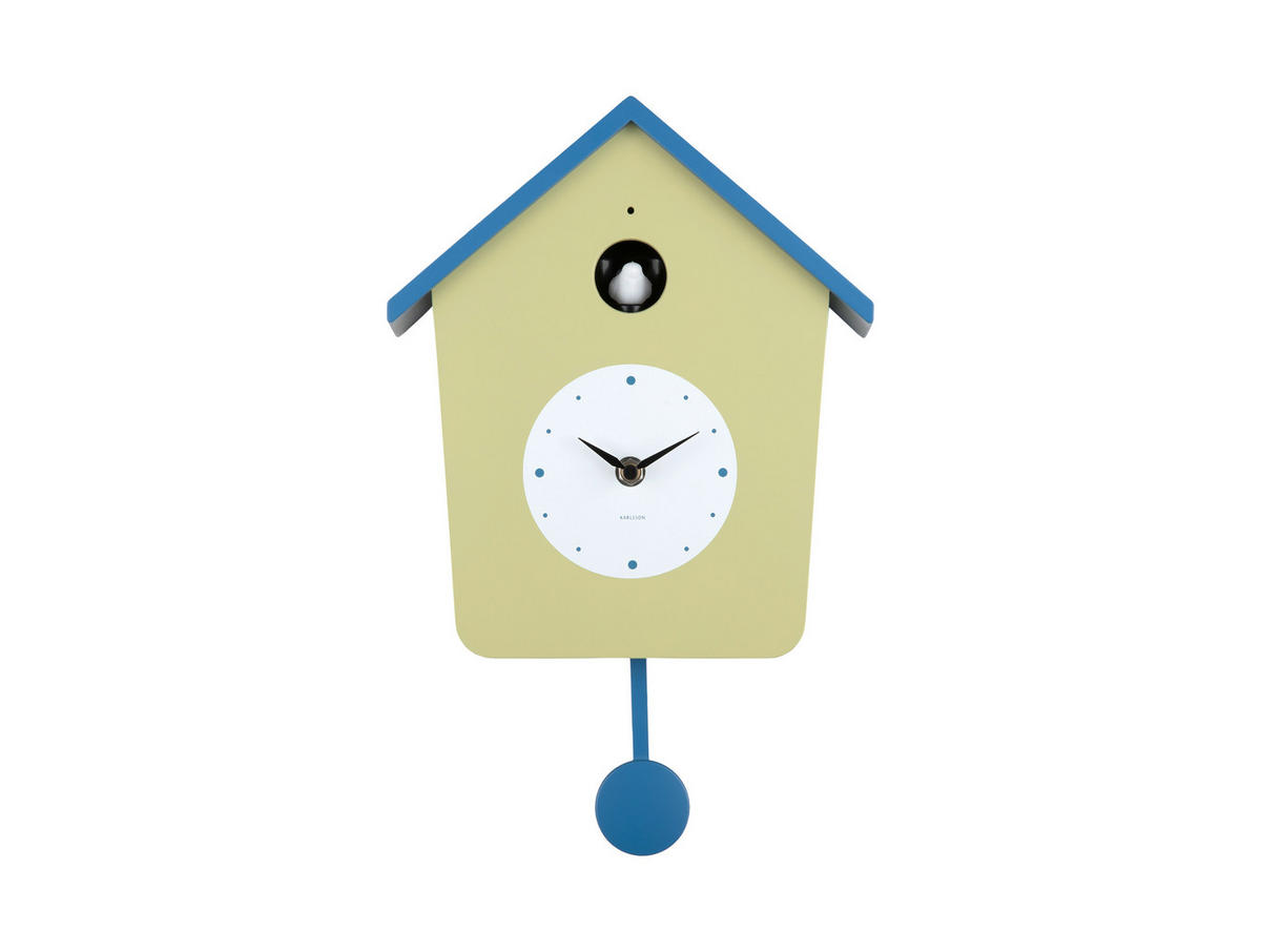 WANDUHR Hellgelb, Pastellblau  - Pastellblau/Hellgelb, Basics, Kunststoff (23/10.5/26cm) - Karlsson