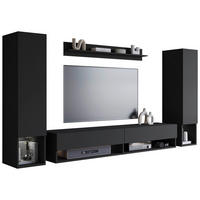 HYLLKOMBINATION 4 delar  i svart   - svart, Basics, trämaterial (245cm) - P & B