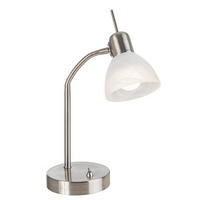 TISCHLEUCHTE 12/30 cm   - Weiß/Nickelfarben, Basics, Glas/Metall (12/30cm) - Novel