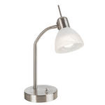 TISCHLEUCHTE 12/30 cm   - Weiß/Nickelfarben, Basics, Glas/Metall (12/30cm) - Novel