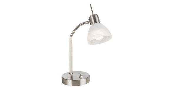 TISCHLEUCHTE 12/30 cm   - Weiß/Nickelfarben, Basics, Glas/Metall (12/30cm) - Novel