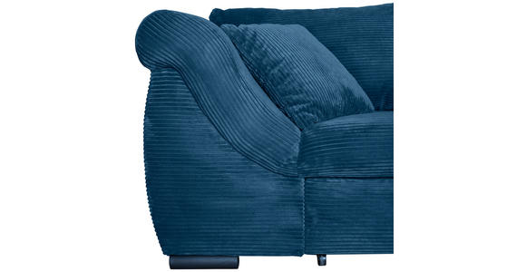 ECKSOFA  in Cord Blau  - Blau/Schwarz, KONVENTIONELL, Textil/Metall (258/168cm) - Carryhome