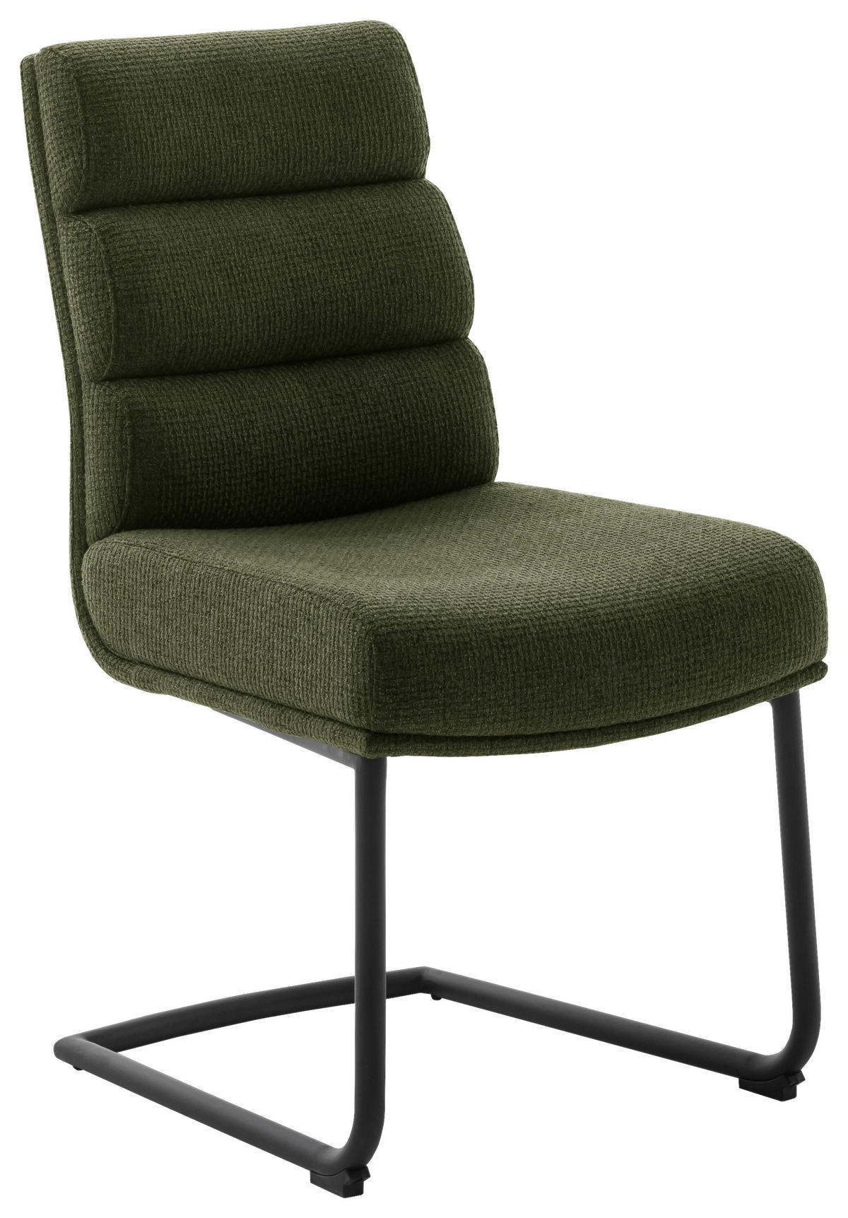 SCHWINGSTUHL  in Stahl Webstoff  - Schwarz/Olivgrün, Design, Textil/Metall (47/90/64cm) - Dieter Knoll