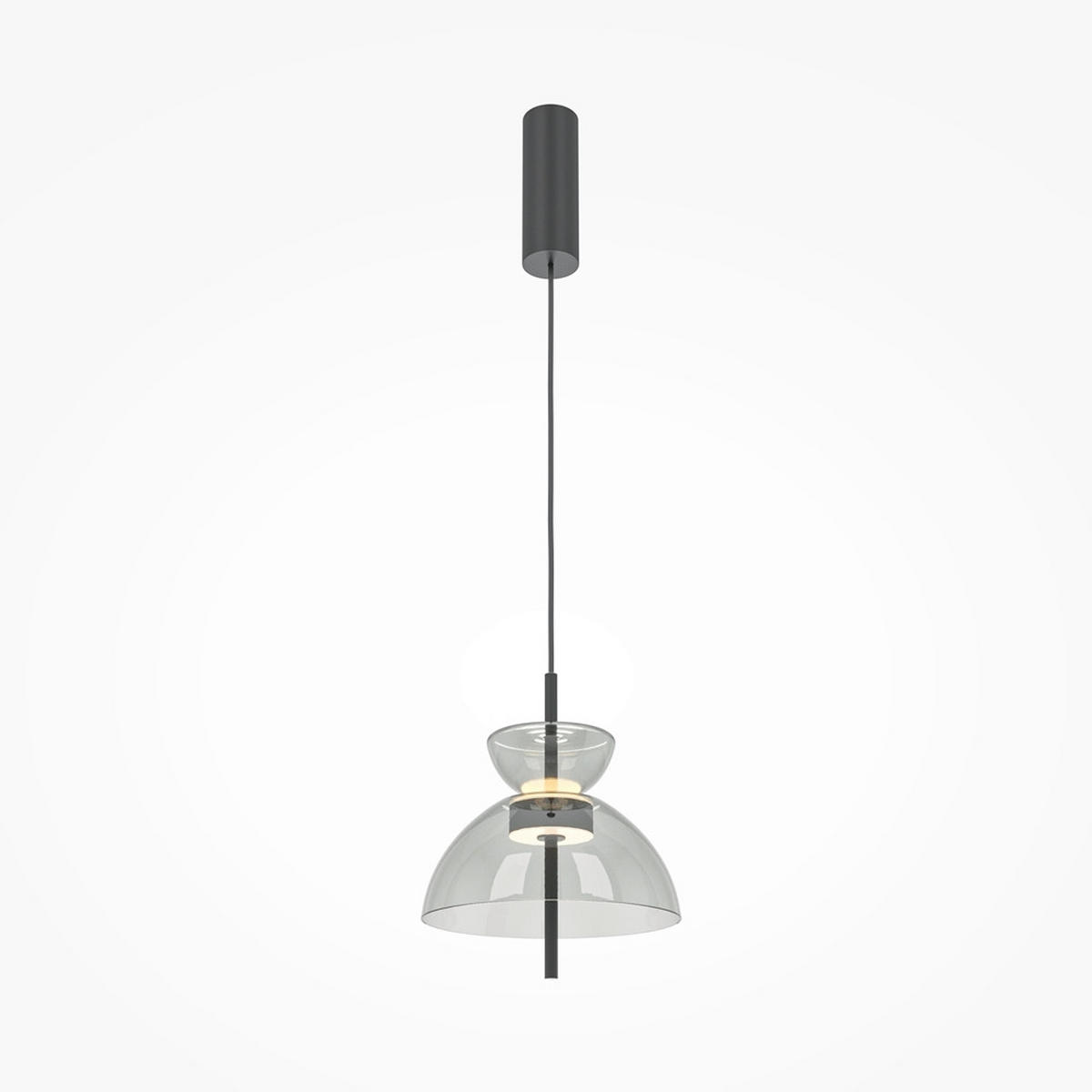 PENDELLEUCHTE 25/58 cm    - Schwarz/Grau, Modern, Glas/Metall (25/58cm) - MAYTONI