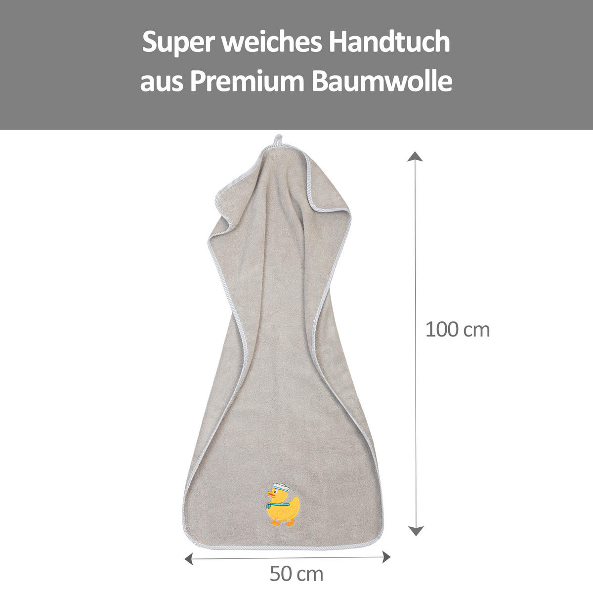 HANDTUCH ENTE Hellgrau  - Hellgrau, Basics, Textil (50/100cm)
