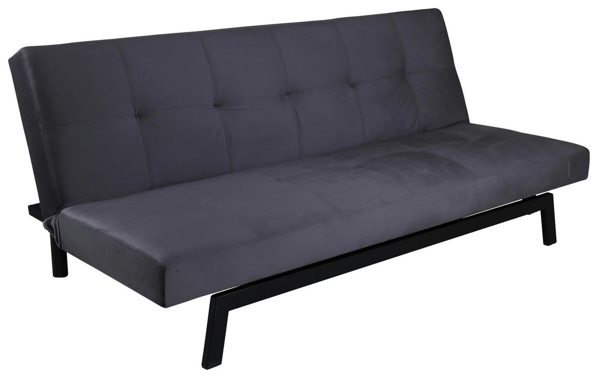 BÄDDSOFFA i mörkgrå  - mörkgrå, Design, metall/textil (180/80/55cm) - Livetastic