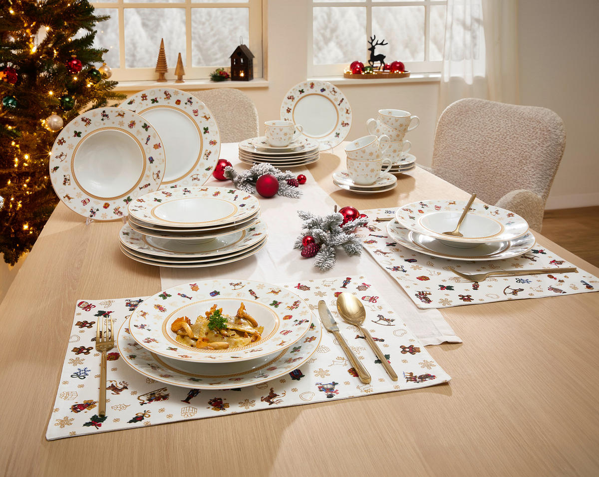 KAFFEESERVICE Weiß CHRISTMAS TOYS 18-teilig  - Weiß, KONVENTIONELL, Keramik - X-Mas