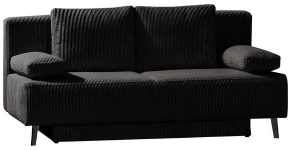SCHLAFSOFA Cord Anthrazit, Grau - Anthrazit/Schwarz, MODERN, Textil/Metall (193/85/88cm) - Novel