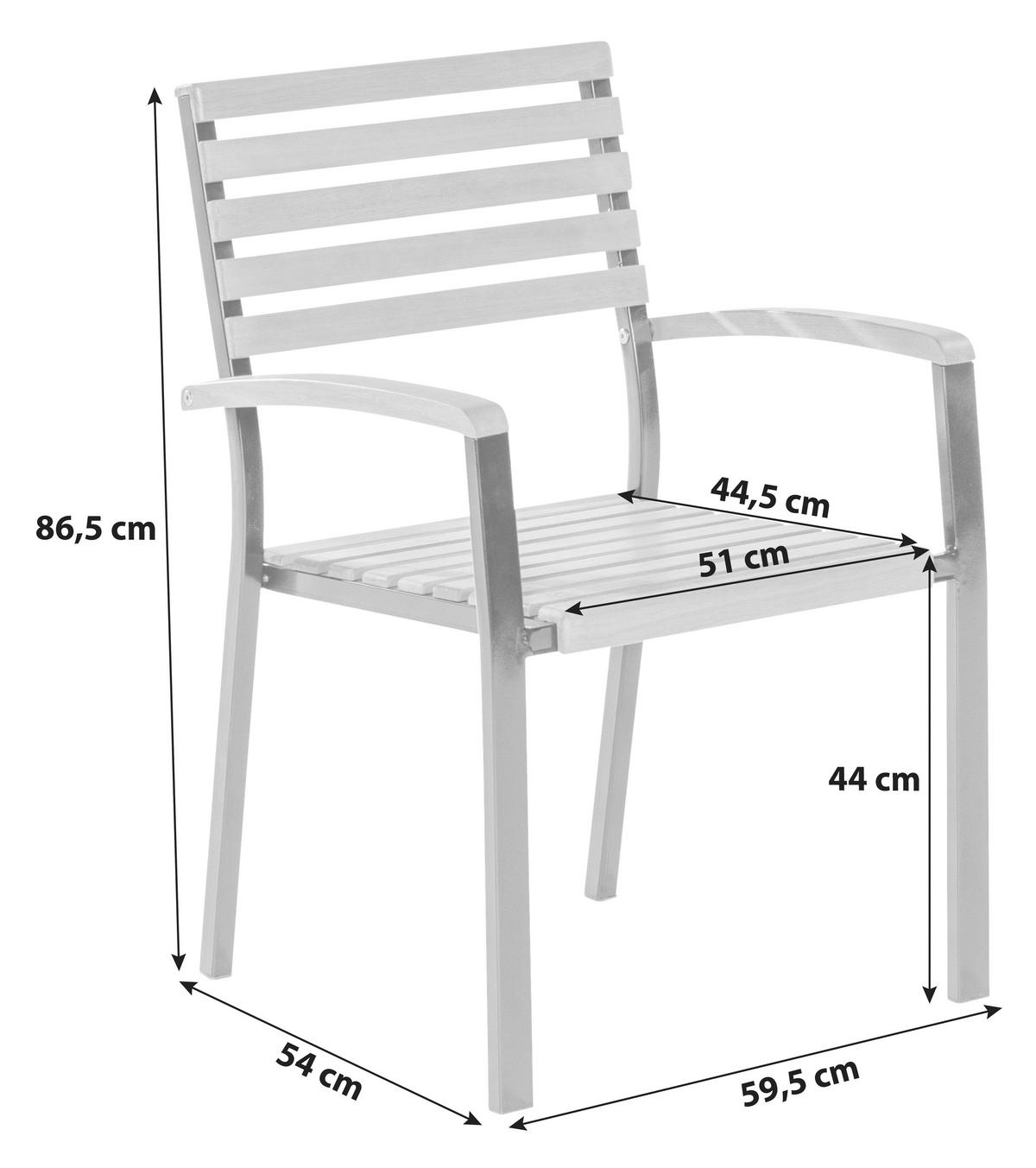 STAPELSESSEL in Holz, Metall Graphitfarben, Naturfarben  - Graphitfarben/Naturfarben, KONVENTIONELL, Holz/Metall (59,5/86,5/54cm) - Gardenson