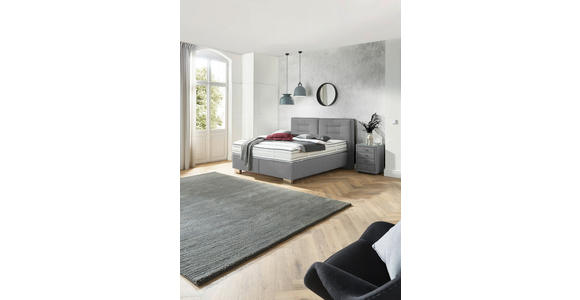 BOXSPRINGBETT 180/200 cm,  in Hellgrau, Matratze, H3 + H3 = fest  - Chromfarben/Hellgrau, KONVENTIONELL, Textil (180/200cm) - Dieter Knoll