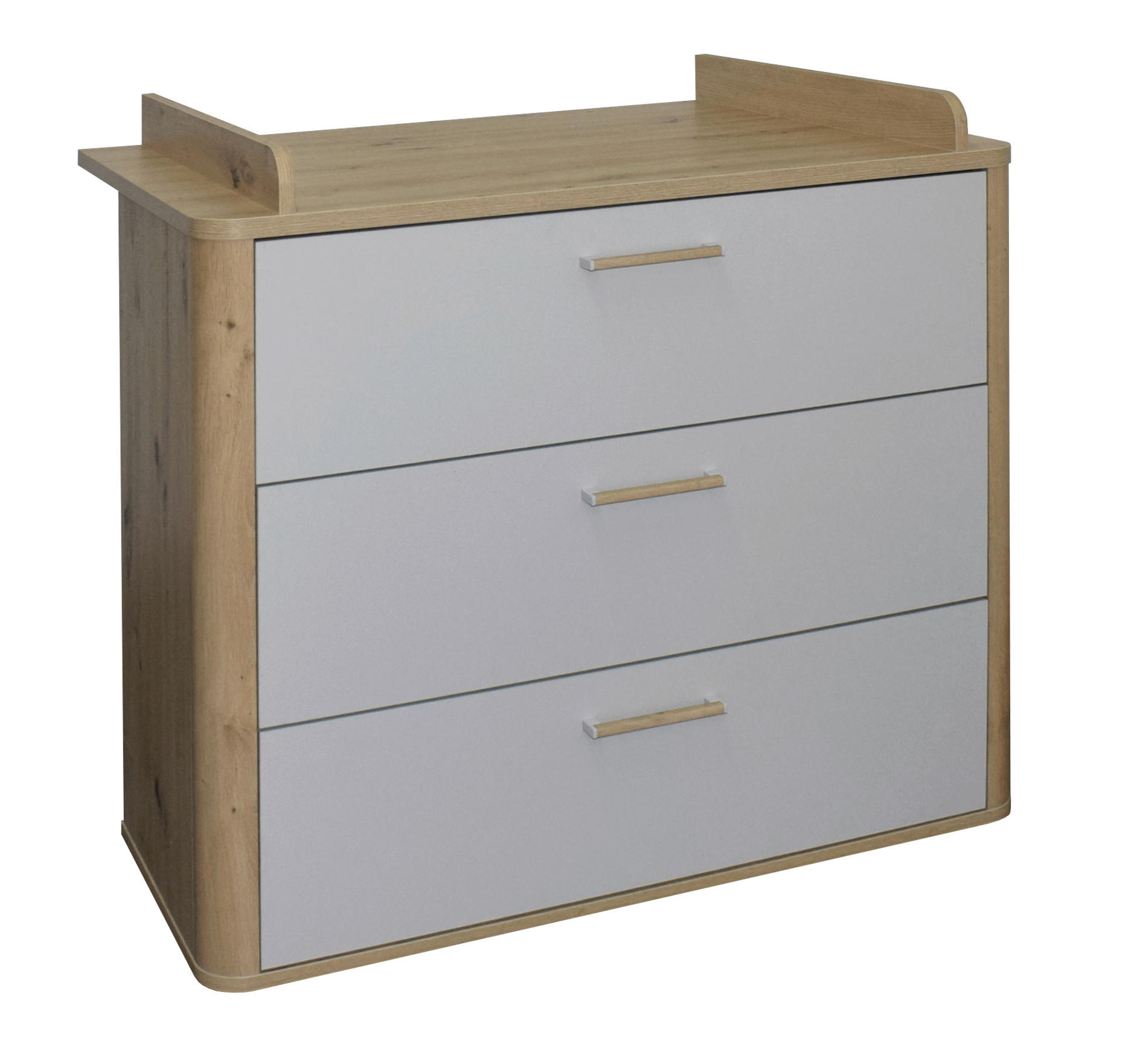 WICKELKOMMODE Lilly  - Eiche Artisan/Grau, Basics, Holzwerkstoff/Kunststoff (100/93-98/45-71cm)