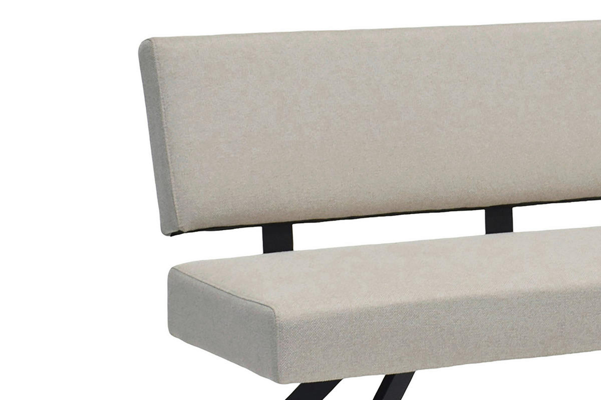 SITZBANK Taupe  - Taupe/Schwarz, MODERN, Textil/Metall (138/83/60cm) - MID.YOU