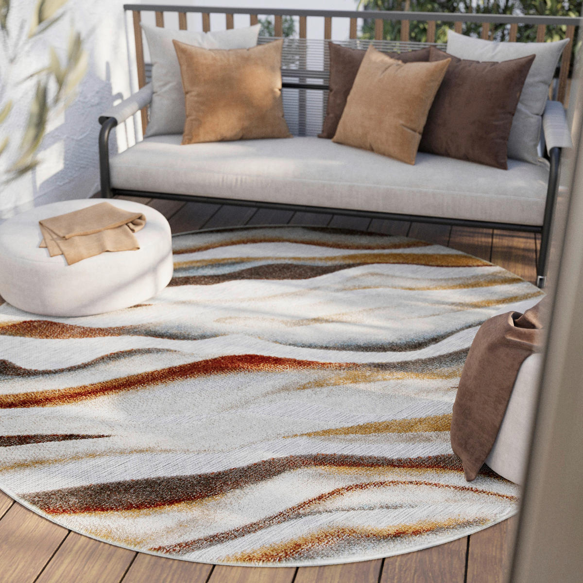 OUTDOORTEPPICH 120 cm Creek Multicolor  - Multicolor, KONVENTIONELL, Textil (120cm) - WECON HOME