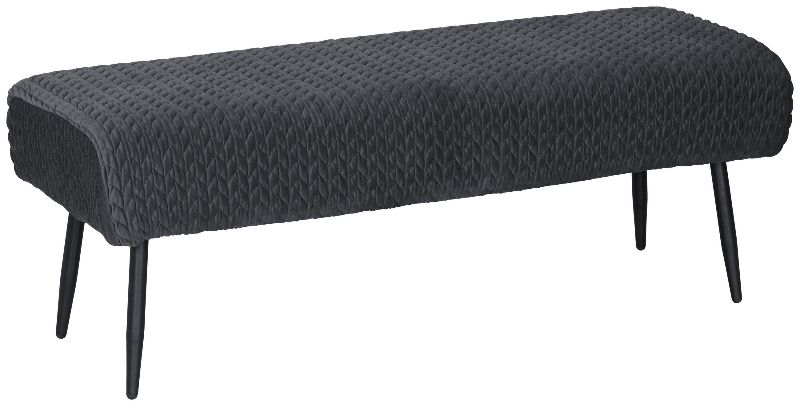 HOCKERBANK in Metall, Textil, Holzwerkstoff Dunkelgrau  - Dunkelgrau/Schwarz, Design, Holzwerkstoff/Textil (110/41/43cm) - MID.YOU