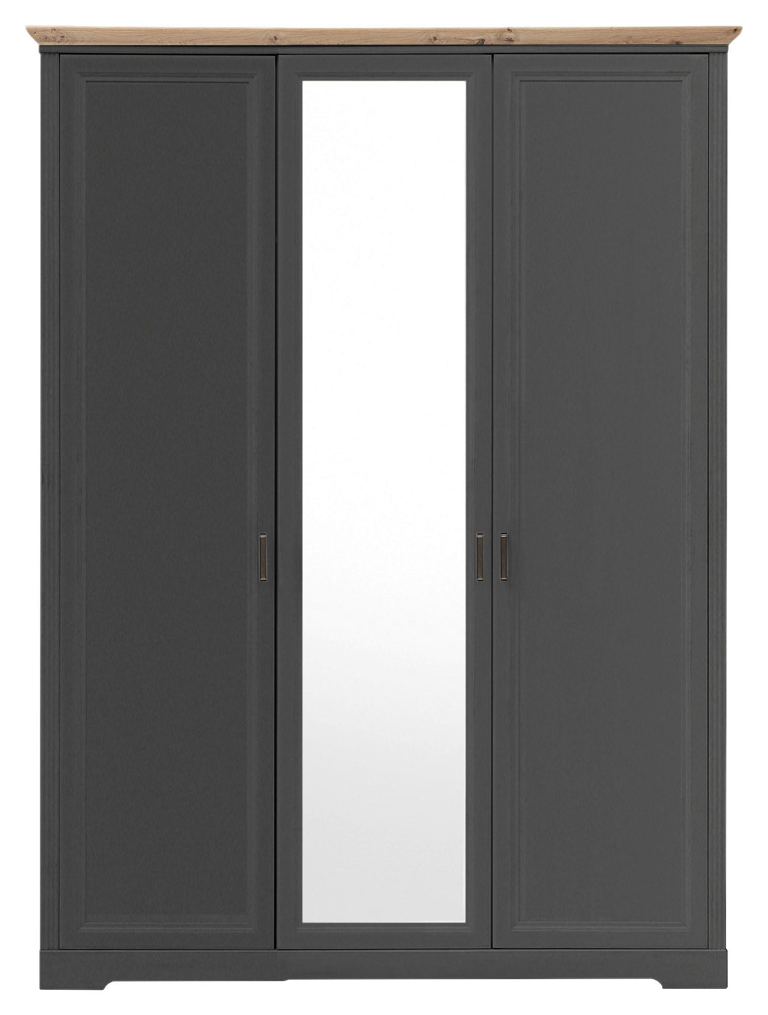 Drehtürenschrank Mit Spiegel 164cm Jasmin, Graphit/eiche