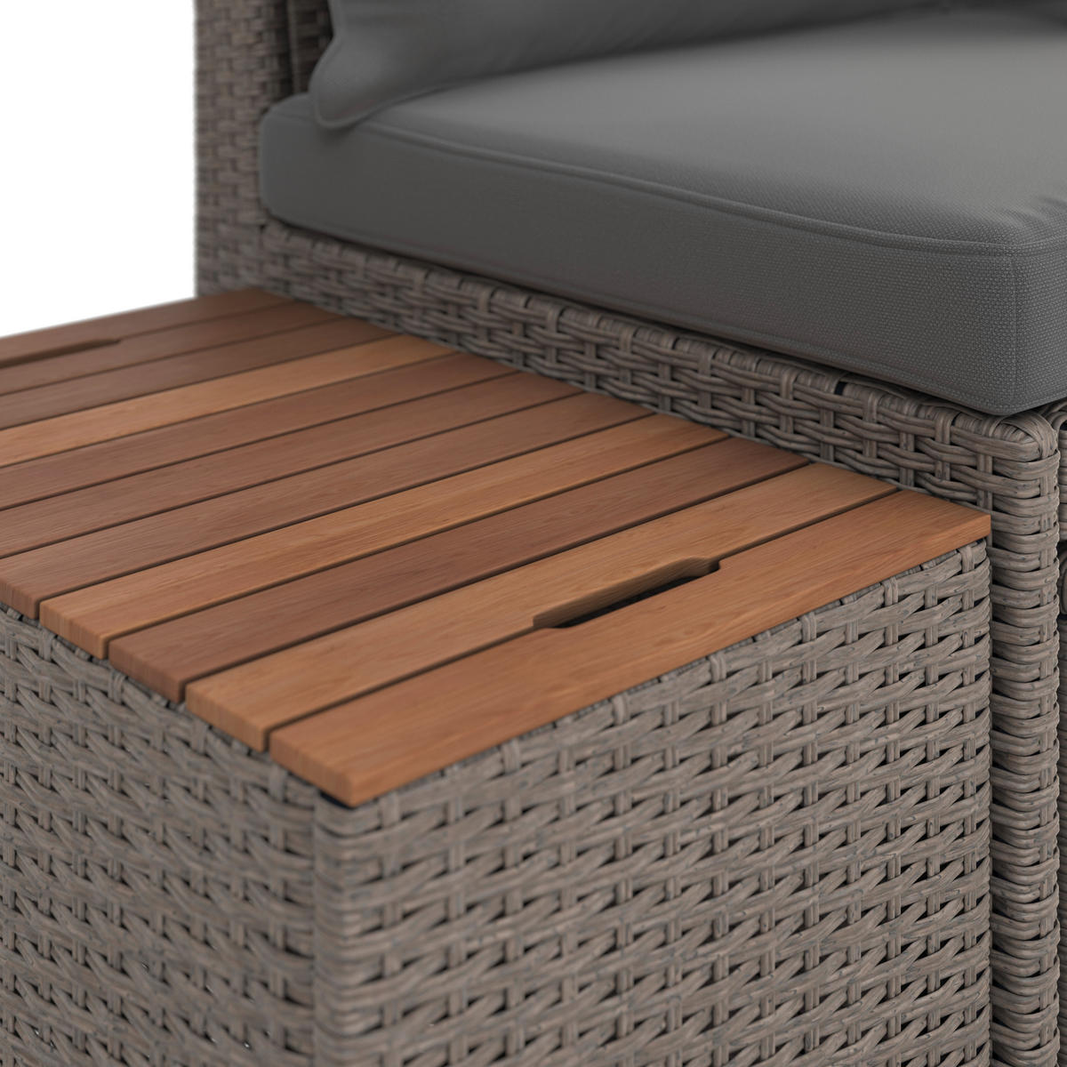 TERASOVÁ SEDACÍ SOUPRAVA dřevo, kov, plast, textil - šedá/hnědá, Moderní, kov/dřevo (113/72/62,5cm) - Ambia Garden