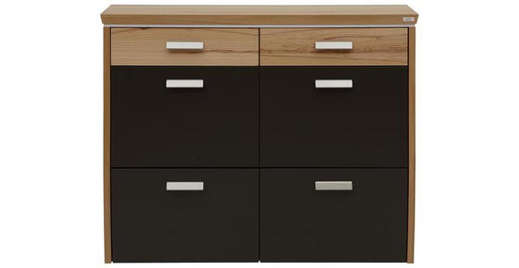 SCHUHSCHRANK 123/96/32 cm - Dunkelbraun/Silberfarben, Design, Holz/Holzwerkstoff (123/96/32cm) - Dieter Knoll