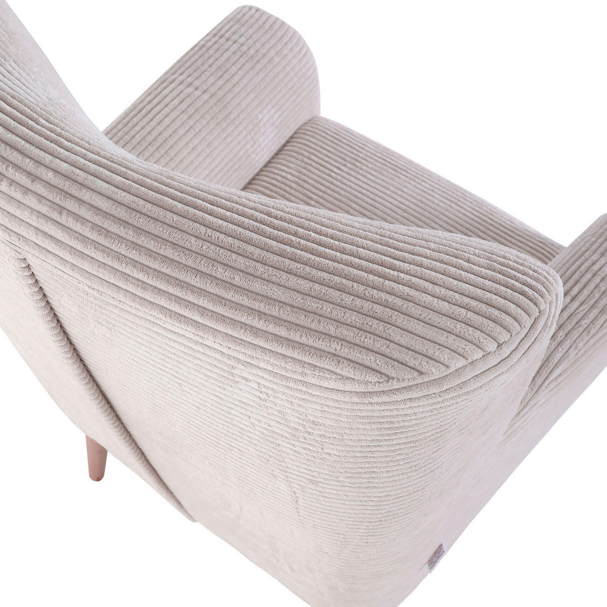 SESSEL in Cord Creme  - Creme/Naturfarben, Trend, Holz/Textil (77/80/93cm)