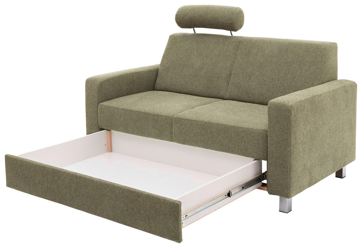 2-SITZER-SOFA in Flachgewebe Grün  - Chromfarben/Grün, Design, Textil/Metall (158/83/85cm) - Xora
