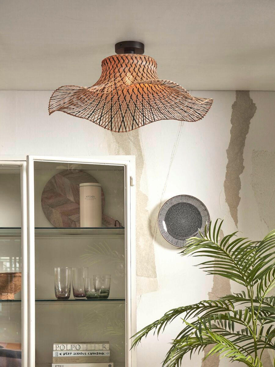 TAKLAMPA GOOD&MOJO  65/65/20 cm  - svart/naturfärgad, Trend (65/65/20cm) - Good & Mojo