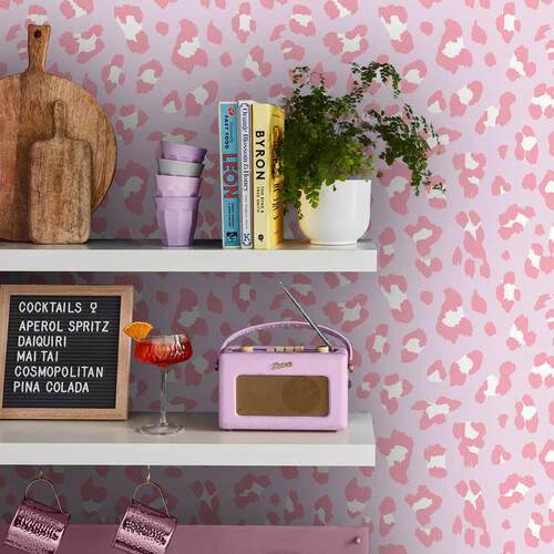 VLIESTAPETE - Pink/Weiß, Basics, Papier/Kunststoff (52/1000cm)