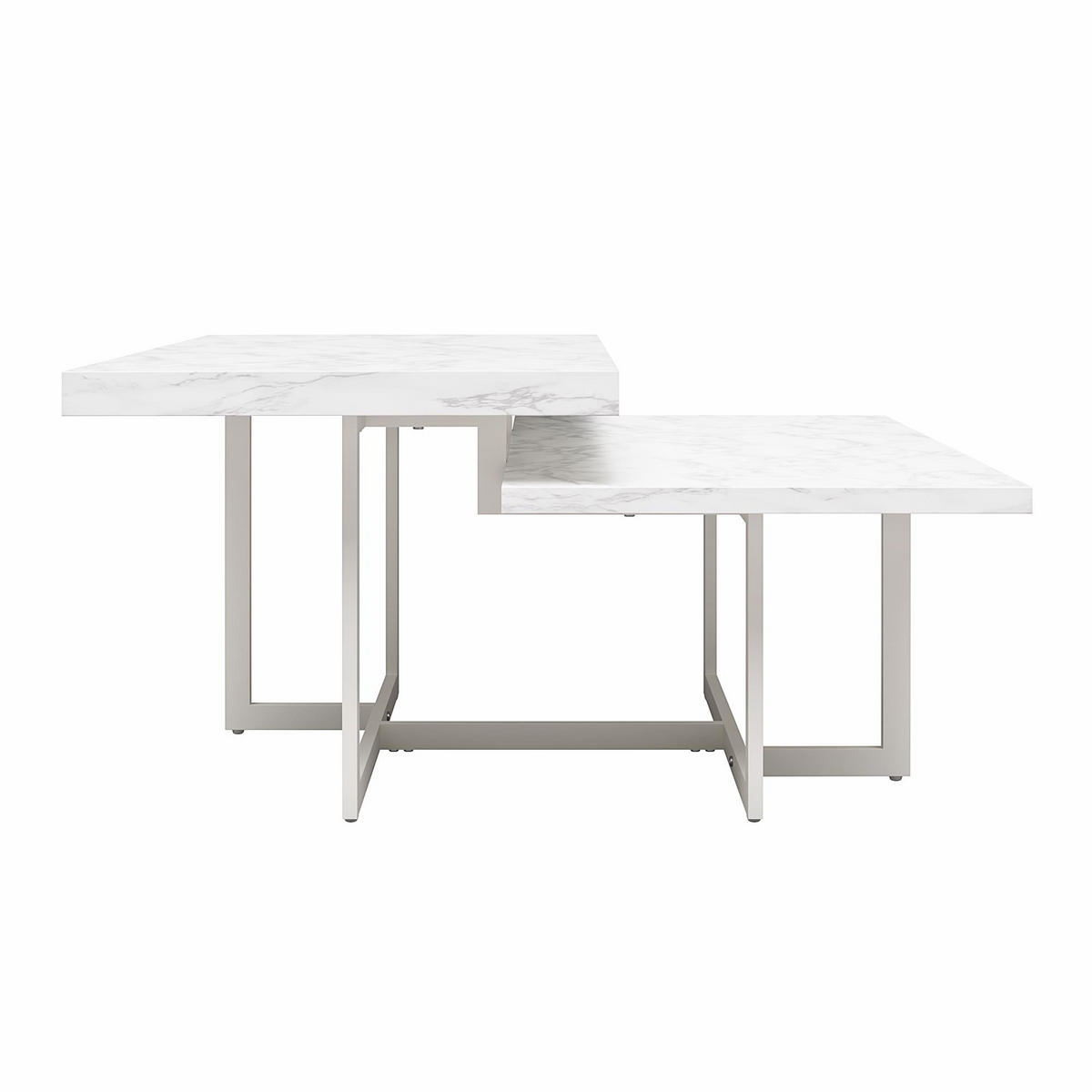 COUCHTISCH Brielle 52/46/90 cm Weiß  - Hellgrau/Weiß, Design, Holzwerkstoff/Metall (52/46/90cm) - MID.YOU