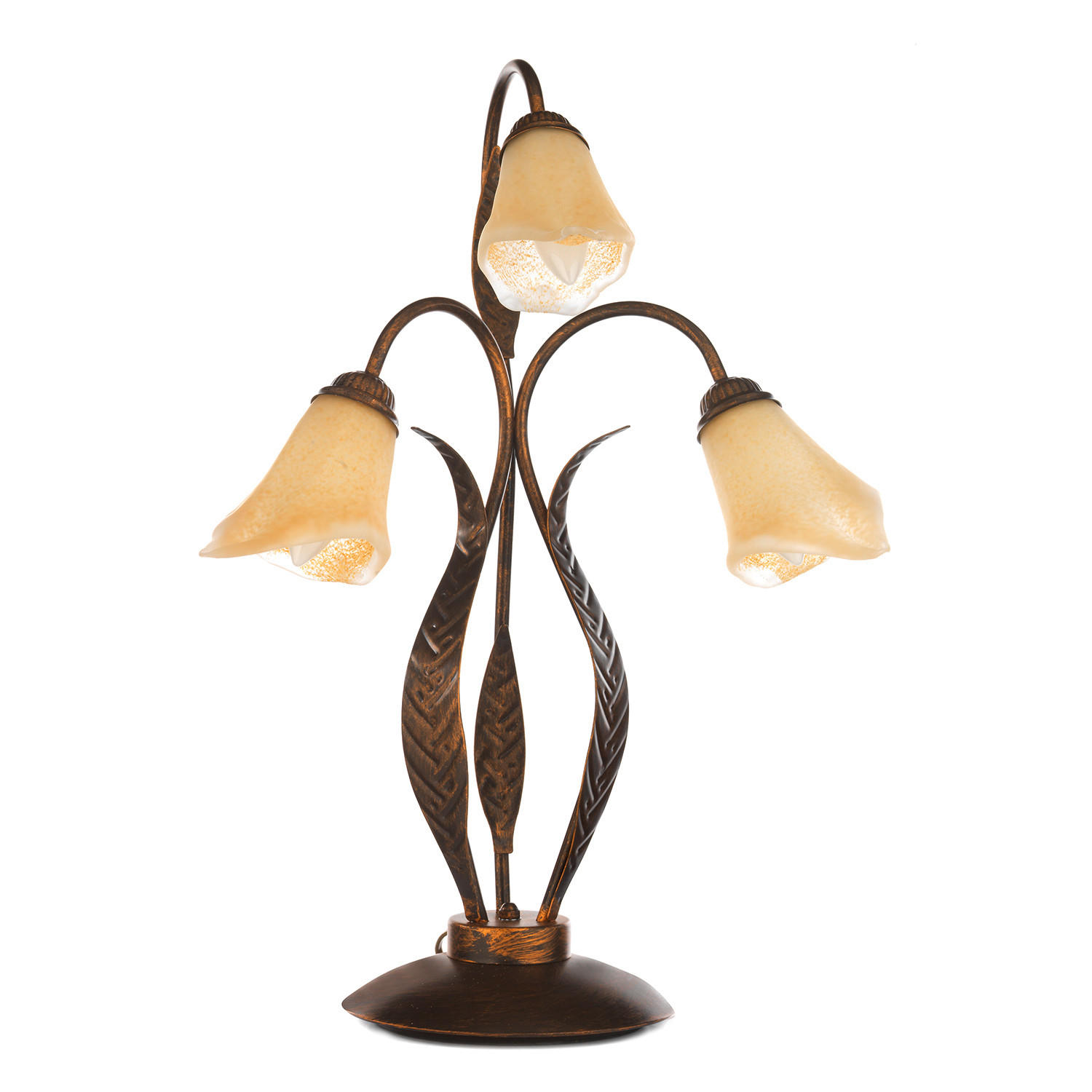 TISCHLEUCHTE 48/48/61 cm   - Bronzefarben, KONVENTIONELL, Glas/Metall (48/48/61cm)