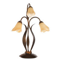TISCHLEUCHTE 48/48/61 cm   - Bronzefarben, KONVENTIONELL, Glas/Metall (48/48/61cm)