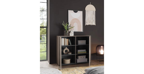 KOMMODE , 100/87/38 cm,  - Kaschmir/Schwarz, Design, Holzwerkstoff/Kunststoff (100/87/38cm) - Voleo