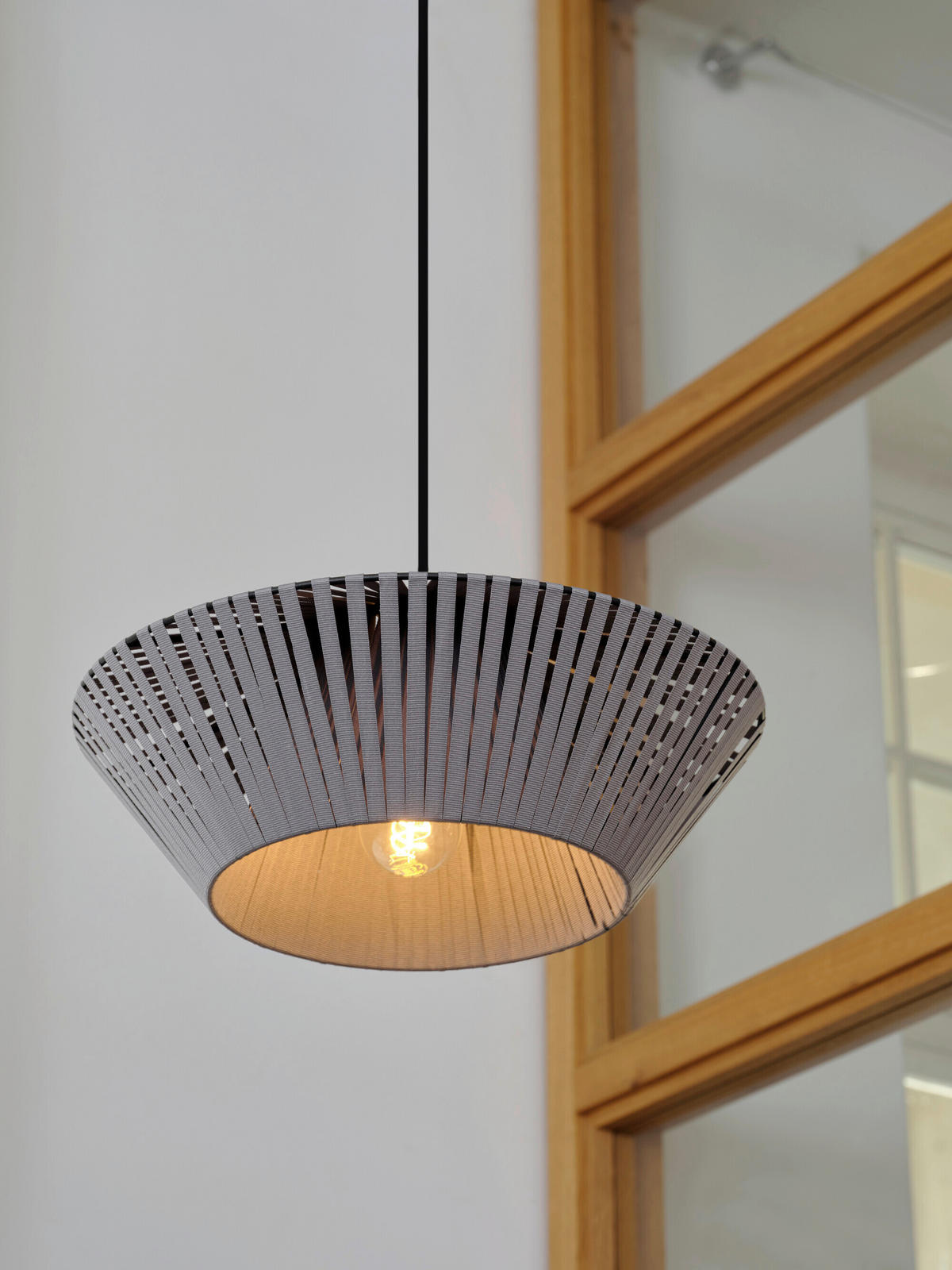 HÄNGELEUCHTE 40,5/120 cm  - Dunkelgrau, Basics, Textil/Metall (40,5/120cm) - Osram