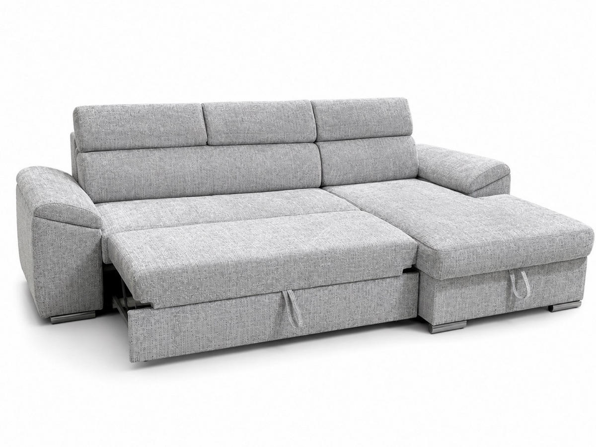 SAROKKANAPÉ textil szürke  - szürke, Basics, textil (275/81-98/185cm) - Carryhome