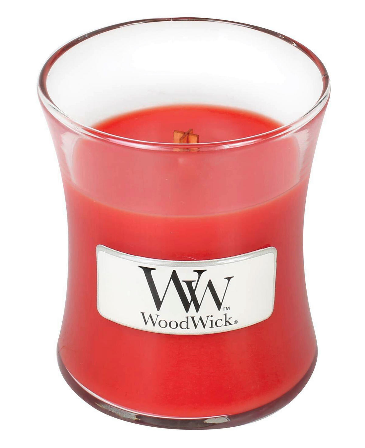 MIRISNA SVEĆA  crvena  - crvena, Osnovno, staklo/drvo (7/7/8cm) - WoodWick