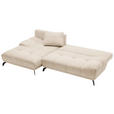 ECKSOFA in Chenille Creme  - Creme/Schwarz, MODERN, Textil/Metall (182/290cm) - Hom`in